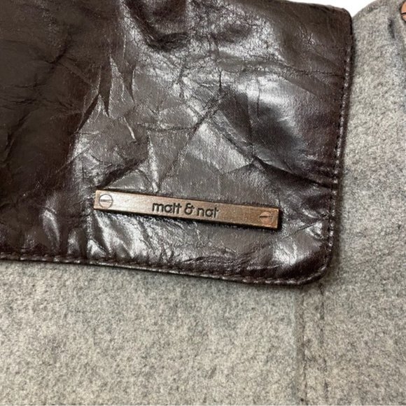 MATT &NAT grey wool blend shoulder bag satchel - Picture 4 of 10